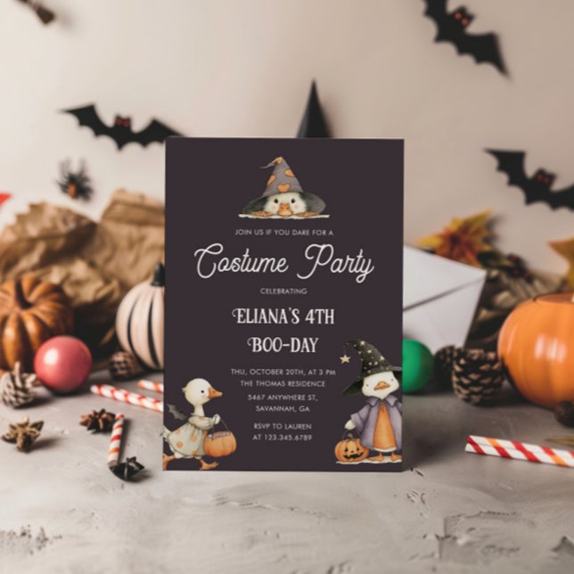 Invitación Halloween Gris Gray Kids Birday Costume Fiesta (Subido por el creador)