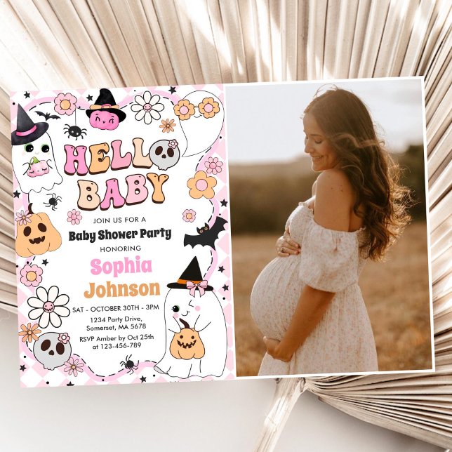 Invitación Halloween Groovy Ghost Baby Shower (Subido por el creador)