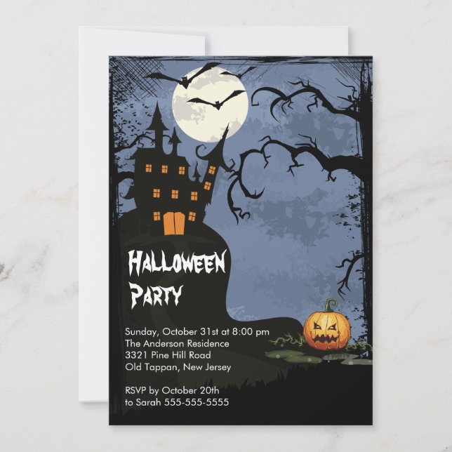 Invitación Halloween - Halloween - Casa embrujada - Invitacio (Anverso)