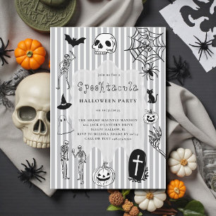 Invitación Halloween Halloween con bromas de calabaza dibujad