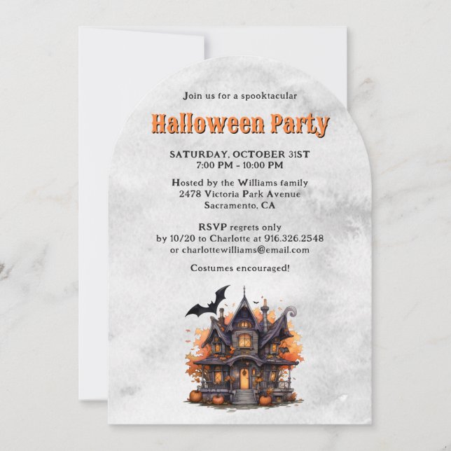 Invitación Halloween Halloween de la inquieta calabaza de la  (Anverso)
