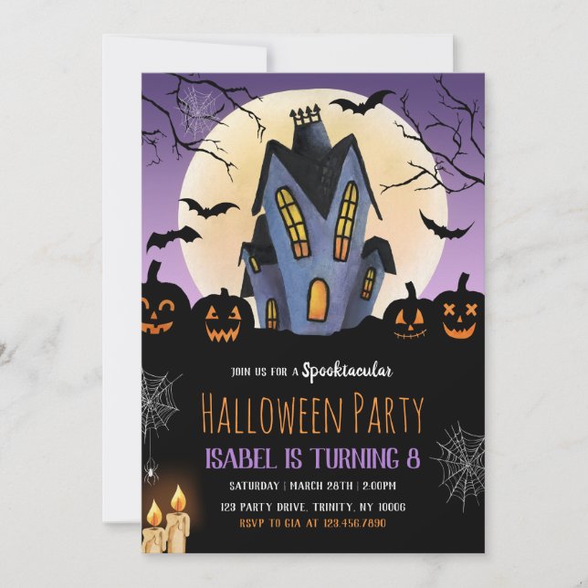 Invitación Halloween Halloween, fiesta de cumpleaños (Anverso)
