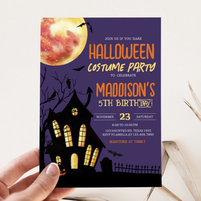 Invitación Halloween - Halloween - Fiesta de disfraces de cum (Halloween Birthday Costume Party Invitation)