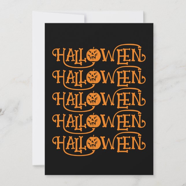INVITACIÓN HALLOWEEN HALLOWEEN TYPOGRAPHY (Anverso)
