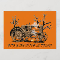 Halloween Hauned Hay Ride Farm Tractor Ghosts