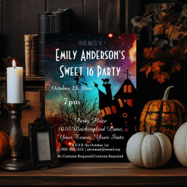Invitación Halloween Haunted House Costume Sweet 16 cumpleaño