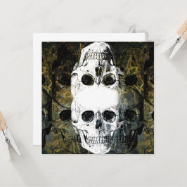 Invitación Halloween Horror - 3 Skulls Graffiti Burst