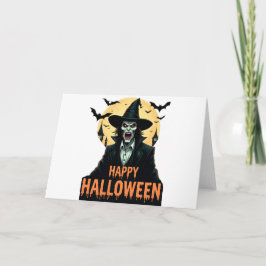 Invitación Halloween Horror Bruja con ojos rojos