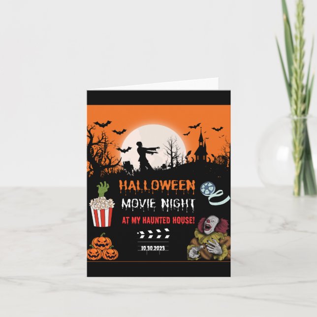 Invitación Halloween Horror Movie Night Party Invitation (Anverso)