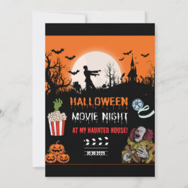 Invitación Halloween Horror Movie Night Party Invitation