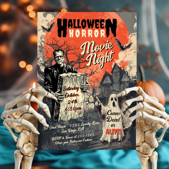 Invitación Halloween Horror Noche de cine Poster Retro (Subido por el creador)