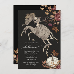 Invitación Halloween Horse Floral Dark & Moody