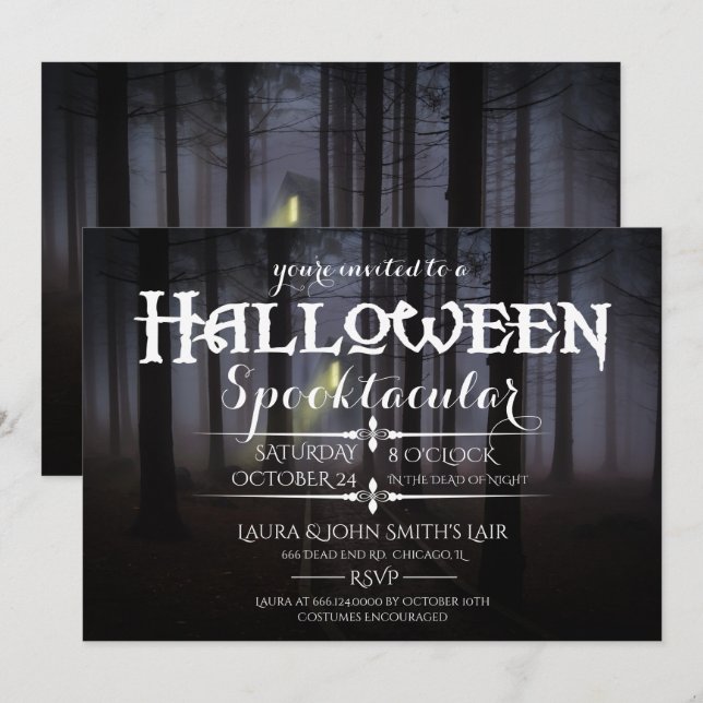 Invitación Halloween House Halloween Party (Anverso / Reverso)