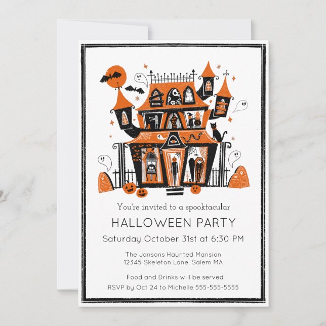 Invitación Halloween House Halloween Party (Anverso)