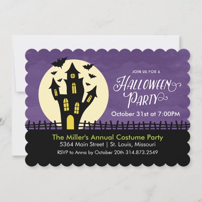 Invitación Halloween House Halloween Party (Anverso)