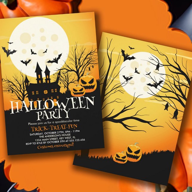 Invitación Halloween House Halloween Party (Haunted House Halloween Party Invitation)