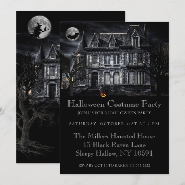 Invitación Halloween House Halloween Party (Anverso / Reverso)