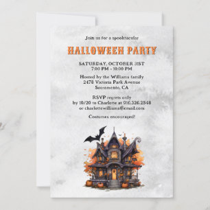 Invitación Halloween House Jack O’Lantern Party