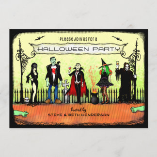 Invitación Halloween invita - al fiesta del traje de