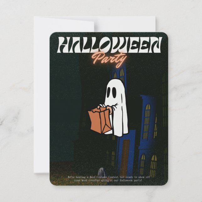 Invitación Halloween Invitación-Ecos de los abandonados (Anverso)
