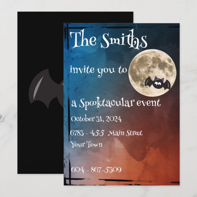 Invitación Halloween Invitations (Anverso / Reverso)