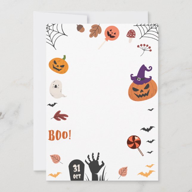 Invitación Halloween Invite, Halloween Card (Anverso)