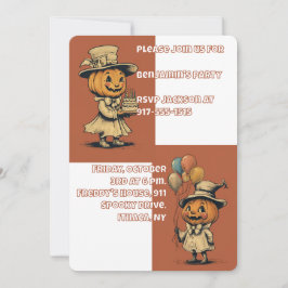 Invitación Halloween Jack o Lantern en Naranja