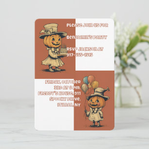 Invitación Halloween Jack o Lantern en Naranja