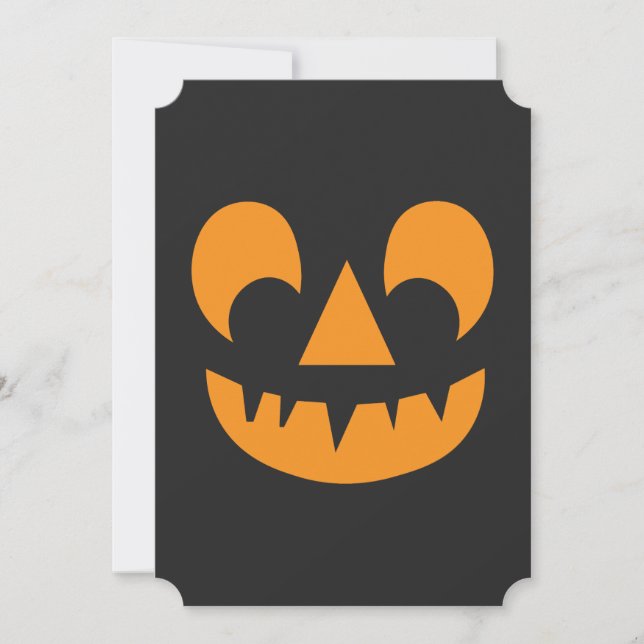 Invitación Halloween Jack O Lantern Pumpkin Face (Anverso)