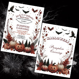Invitación Halloween Jack O Lanterns Fiesta de calabaza talla