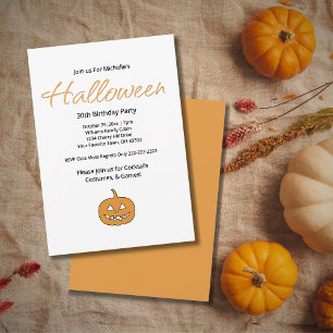 Invitación Halloween Jack O'Lantern Fiesta de cumpleaños núme