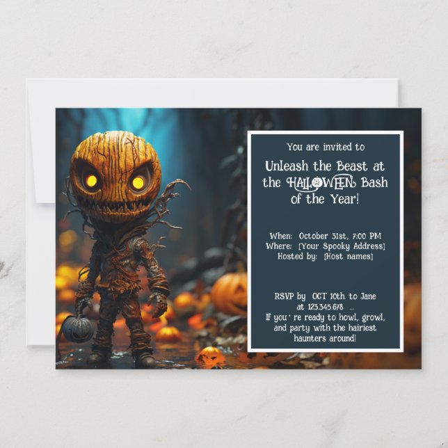 Invitación Halloween La Gala De Ghoul (Anverso)