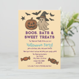 Invitación Halloween lindo - Fiesta de calabaza pastel y dulc