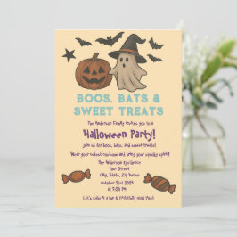 Invitación Halloween lindo - Fiesta de calabaza pastel y dulc