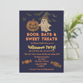 Invitación Halloween lindo - Fiesta de calabaza pastel y dulc