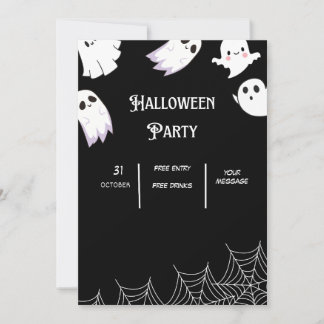 Invitación Halloween lindo fiesta fantasma