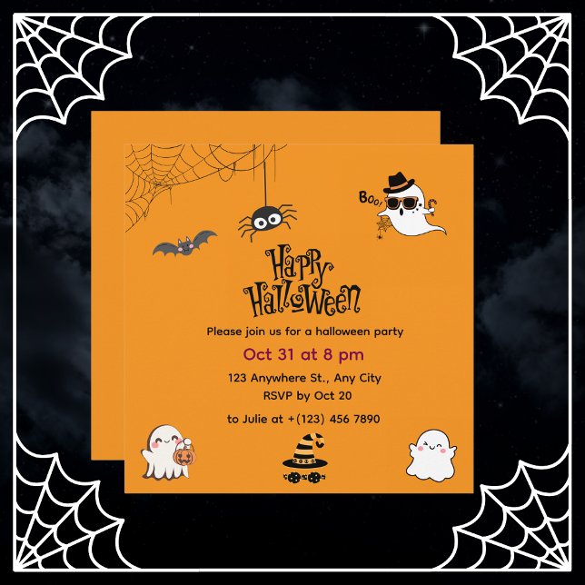 Invitación Halloween lindo y fantasmal (Subido por el creador)