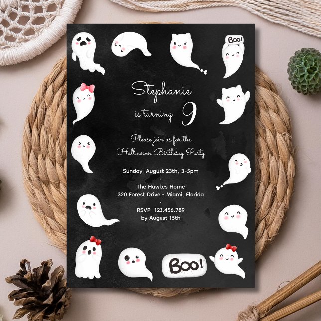Invitación Halloween lindos fantasmas aterradores fiesta de c (Subido por el creador)