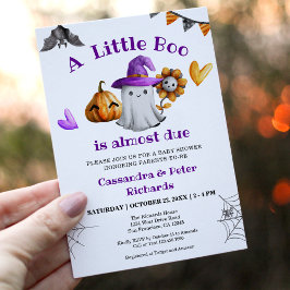 Invitación Halloween Little Boo Ghost Baby Shower