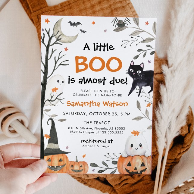 Invitación Halloween Little Boo Ghost Pumpkin Baby Shower (Subido por el creador)