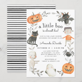 Invitación Halloween Little Boo Pumpkin Cumpkin Fall Baby Sho