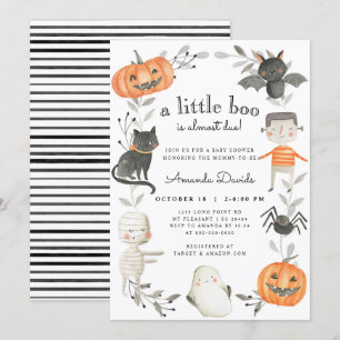 Invitación Halloween Little Boo Pumpkin Cumpkin Fall Baby Sho