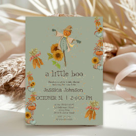 Invitación Halloween Little Boo Scarecrow Cul Baby Shower