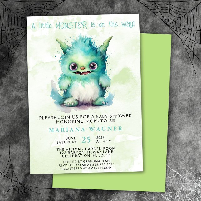 Invitación Halloween Little Monster Boy Baby Shower (Subido por el creador)