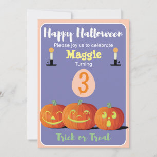 Invitación Halloween Lovely Birday Personalizado