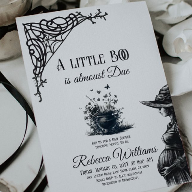 Invitación Halloween Magnífico Pequeño Boo Negro Baby Shower (Subido por el creador)