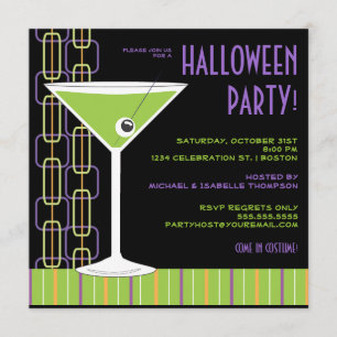 Invitación Halloween Martini Eyeball Cocktail Fiesta