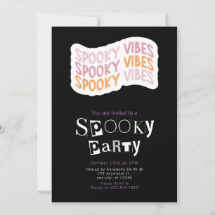 Invitación Halloween Minimalista moderno con vibraciones fant