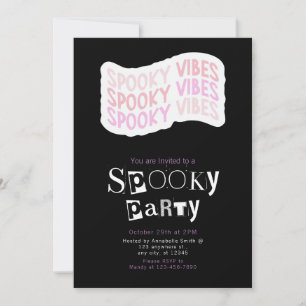 Invitación Halloween Minimalista moderno con vibraciones fant