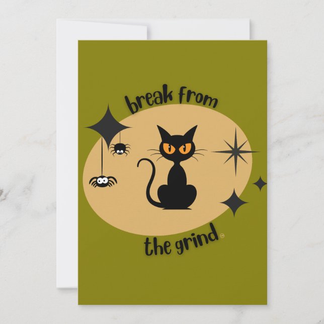 Invitación Halloween mitad del siglo BFTG (Anverso)